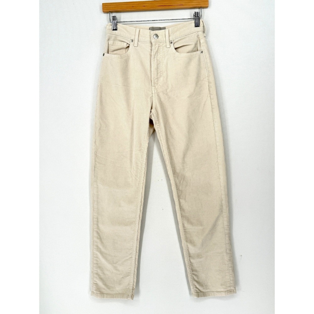 Everlane Corduroy Straight Leg Pants Cheeky Women 25 Baby Cord Cream Bone Preppy